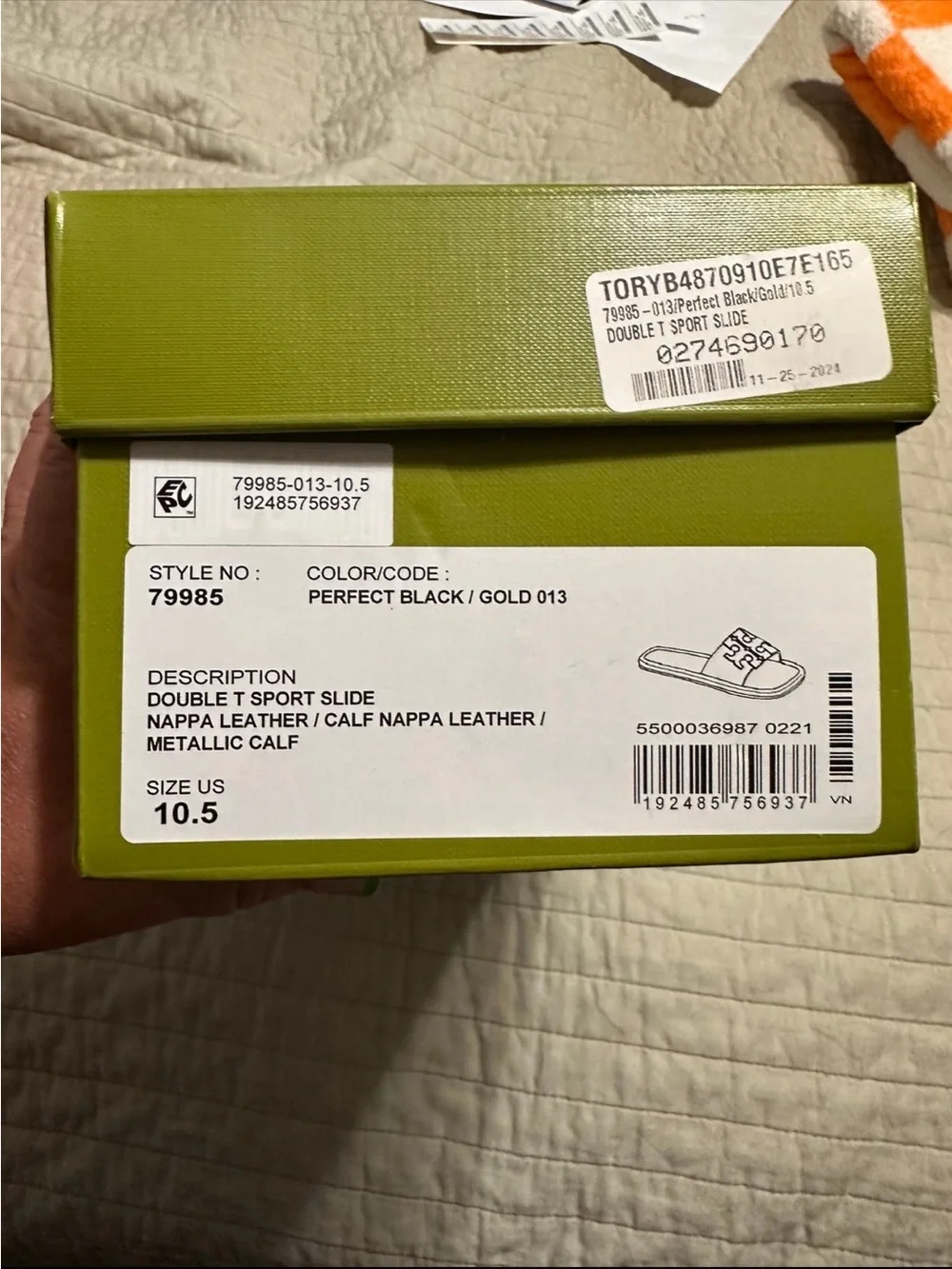 Tory Burch Black Slide Sandal with Logo Trim